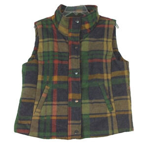 Vanilla Bay Plaid Vest Size Large Zips and Snaps Pockets‎ 100% Polyester